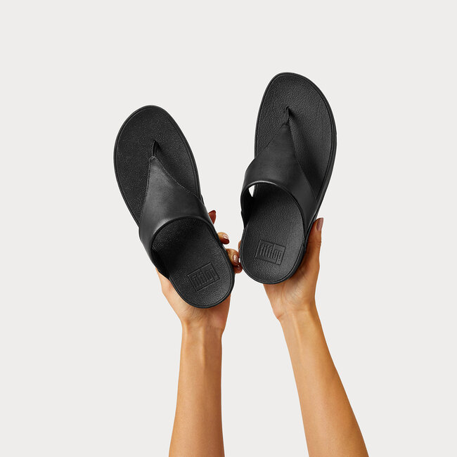 Lulu Toepost Slippers voor Vrouwen - Leder - Zwart