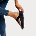 Lulu Glitter Toe-Thongs Slippers voor Vrouwen  - Zwart