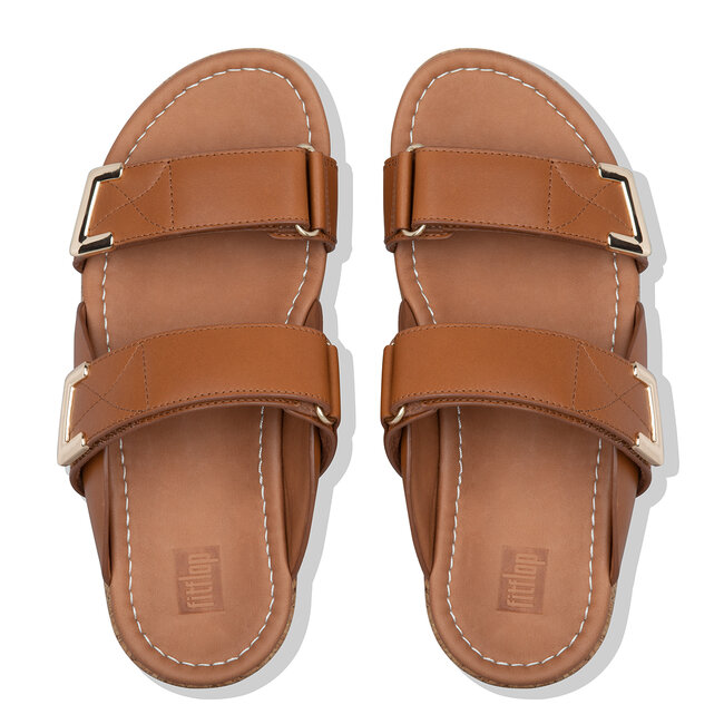 Remi Verstelbare Slides voor Vrouwen - Leder - Bruin