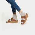 Remi Verstelbare Slides voor Vrouwen - Leder - Bruin