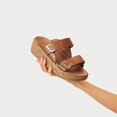 Remi Verstelbare Slides voor Vrouwen - Leder - Bruin