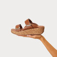 Remi Verstelbare Slides voor Vrouwen - Leder - Bruin