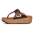 Remi Verstelbare Toe-Thongs Slippers voor Vrouwen - Leder - Bruin