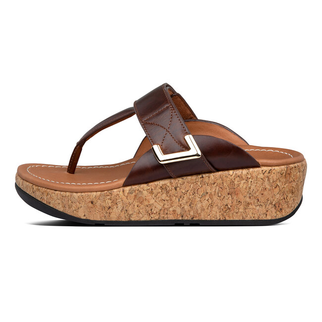 Remi Verstelbare Toe-Thongs Slippers voor Vrouwen - Leder - Bruin