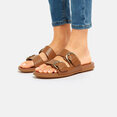 Graccie Slides voor Vrouwen - Leder - Bruin