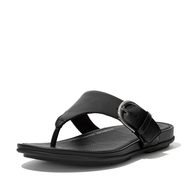 Graccie Toepost Slippers voor Vrouwen - Leder - Zwart