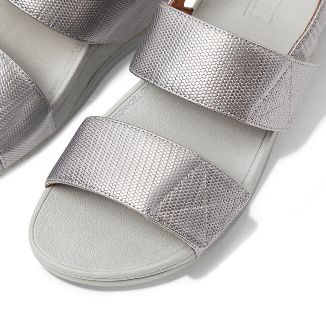 Mina Textured Glitz Back-Strap Sandalen voor Vrouwen - Mesh textiel - Zilver