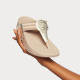 Walkstar Toepost Brede Pasvorm Slippers voor Vrouwen - Mix Leder & Synthetisch - Goud