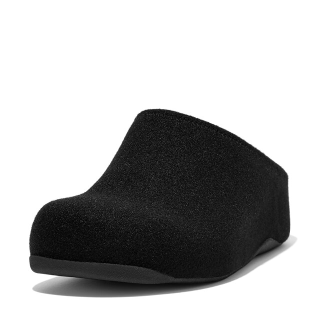 FitFlop Shuv  pantoffels  sloffen zwart  comfortabel  Microwobbleboard-zool technologie