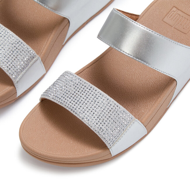 FitFlop Lulu Dames Slide - Zilver - Met Glitters en Sierstenen