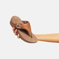 Lulu Verstelbare Toepost Slippers voor Vrouwen - Leder - Bruin