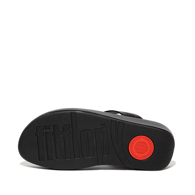 Lulu Geo Laser Sleek Toepost Slippers voor Vrouwen - Leder - Zwart