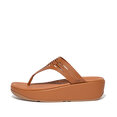 Lulu Geo Laser Sleek Toepost Slippers voor Vrouwen - Leder - Bruin