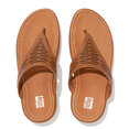 Lulu Geo Laser Sleek Toepost Slippers voor Vrouwen - Leder - Bruin