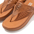 Lulu Geo Laser Sleek Toepost Slippers voor Vrouwen - Leder - Bruin