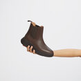 F-Mode Leather Flatform Chelsea Boots