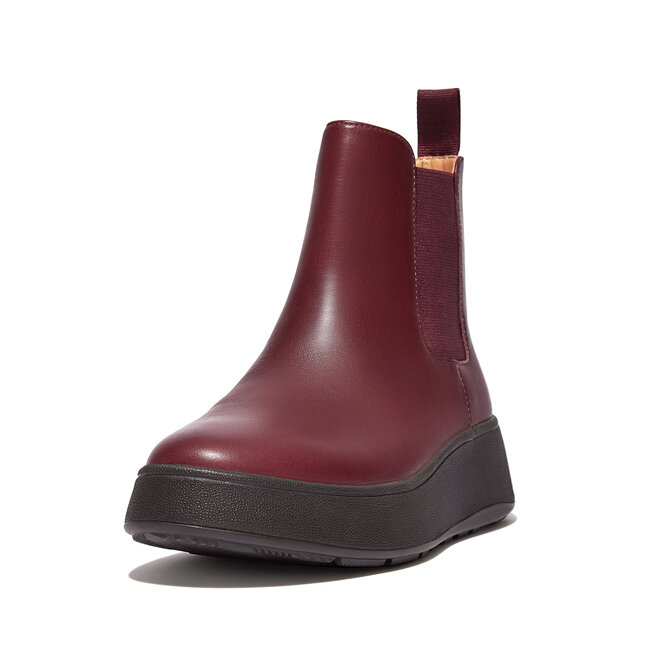 F-Mode Leather Flatform Chelsea Boots