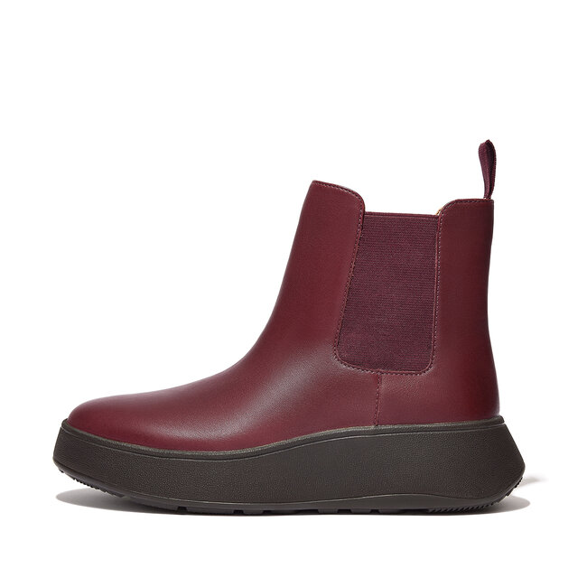 F-Mode Leather Flatform Chelsea Boots