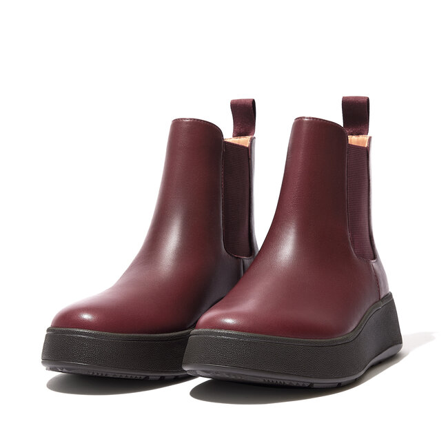 F-Mode Leather Flatform Chelsea Boots