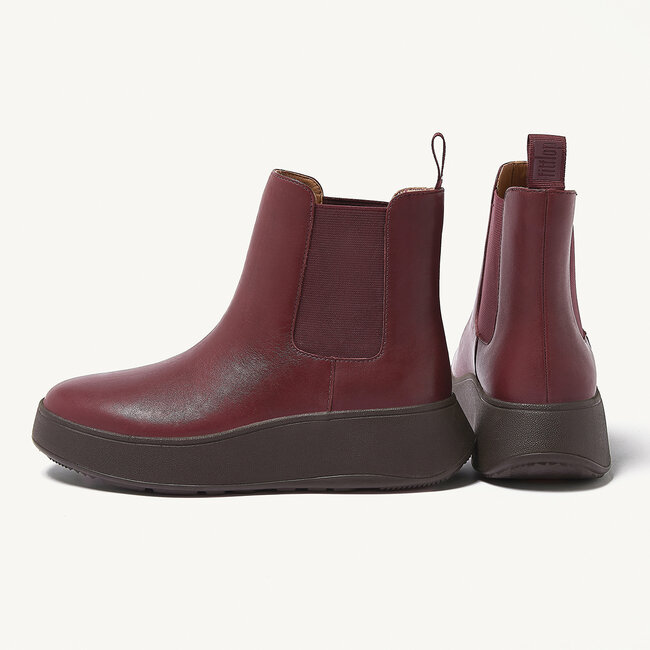 F-Mode Leather Flatform Chelsea Boots