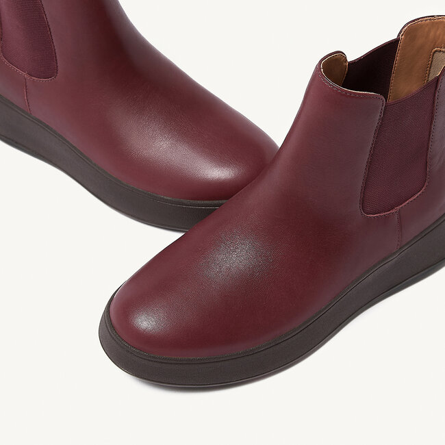 F-Mode Leather Flatform Chelsea Boots