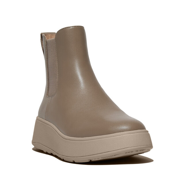 F-Mode Leather Flatform Chelsea Boots