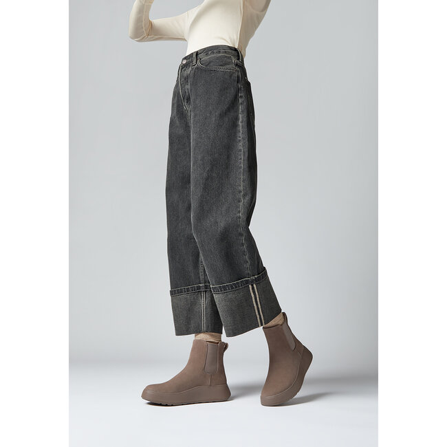 F-Mode Suede Flatform Chelsea Boots