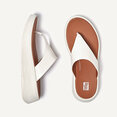 F-Mode Leather Flatform Toe-Post Sandals