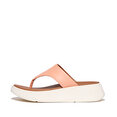 F-Mode Leather Flatform Toe-Post Sandals