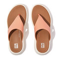 F-Mode Leather Flatform Toe-Post Sandals