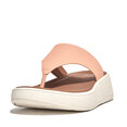 F-Mode Leather Flatform Toe-Post Sandals