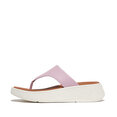 F-Mode Leather Flatform Toe-Post Sandals