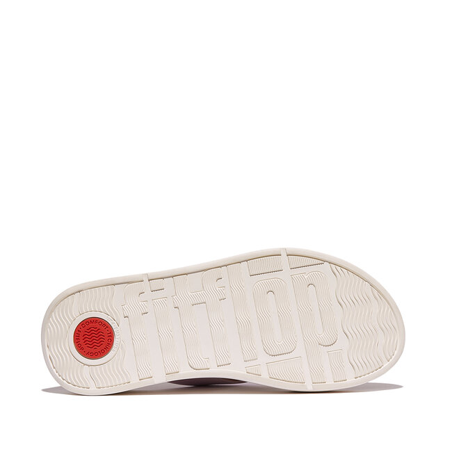 F-Mode Leather Flatform Toe-Post Sandals