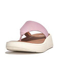 F-Mode Leather Flatform Toe-Post Sandals