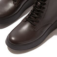F-Mode Leather Lace-Up Flatform Ankle Boots