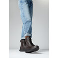 F-Mode Leather Lace-Up Flatform Ankle Boots