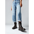 F-Mode Leather Lace-Up Flatform Ankle Boots