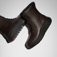 F-Mode Leather Lace-Up Flatform Ankle Boots