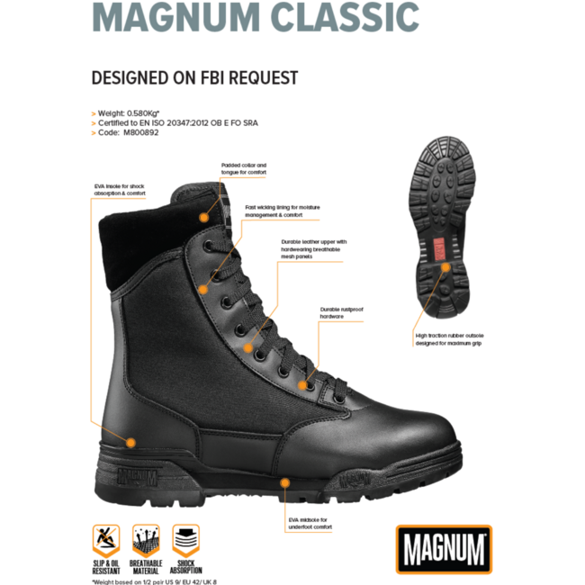 MAGNUM uniformschoenen heren - Classic  - Zwart
