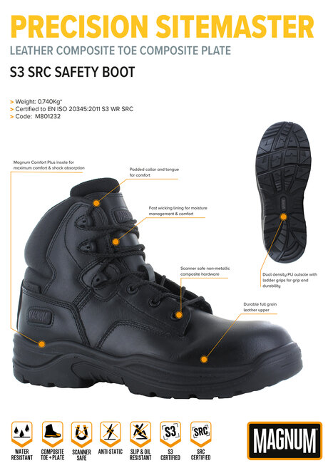 MAGNUM veiligheidsschoenen heren - Precision Sitemaster Ct Cp  - Zwart