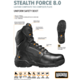MAGNUM veiligheidsschoenen heren - Stealth Force 8.0 Leather Ct Cp  - Zwart