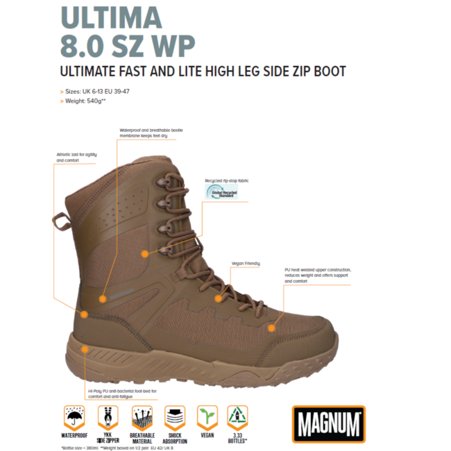 MAGNUM uniformschoenen heren -Ultima 8.0 - Waterproof - Coyote