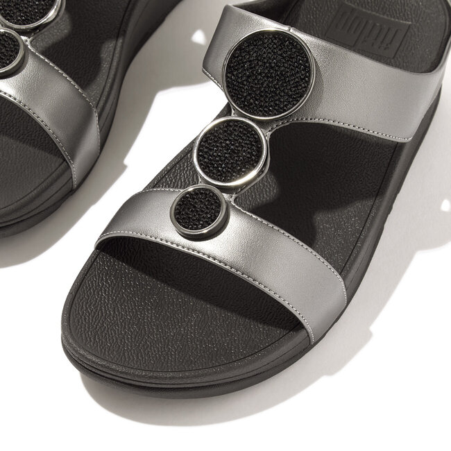 FitFlop Halo Bead-Circle Metallic H-Bar Slides