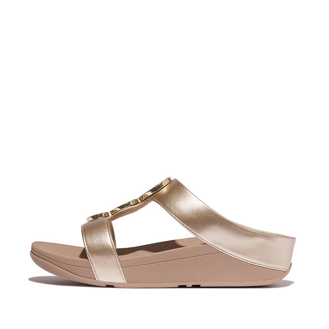 FitFlop Halo Bead-Circle Metallic H-Bar Slides
