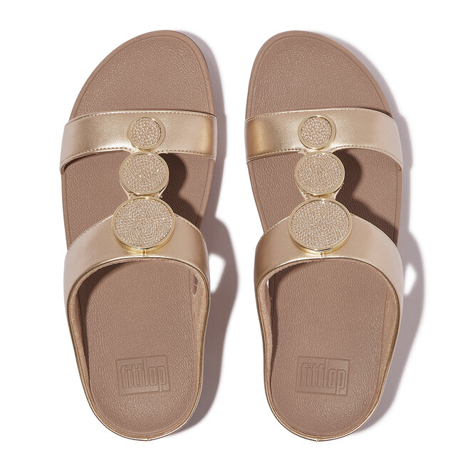 FitFlop Halo Bead-Circle Metallic H-Bar Slides