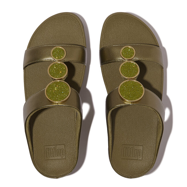 FitFlop Halo Bead-Circle Metallic H-Bar Slides