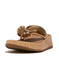 F-Mode Leather-Twist Flatform Toe-Thongs (Cork)