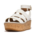 Eloise Leather/Cork Strappy Wedge Sandals