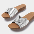 Iqushion Adjustable Buckle Metallic-Leather Slides