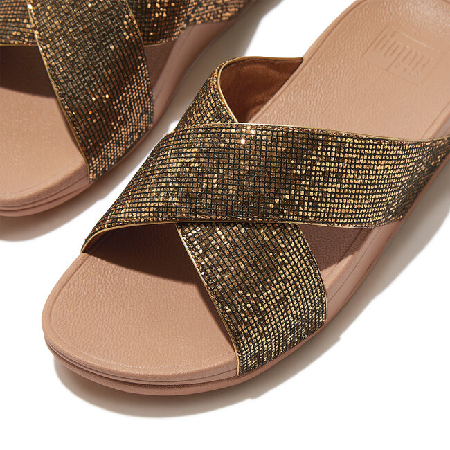 FitFlop Lulu Cross Slide - Glitterball oud goud